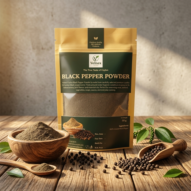 Premium Ceylon Black Pepper Powder | 100% Pure Sri Lankan Pepper