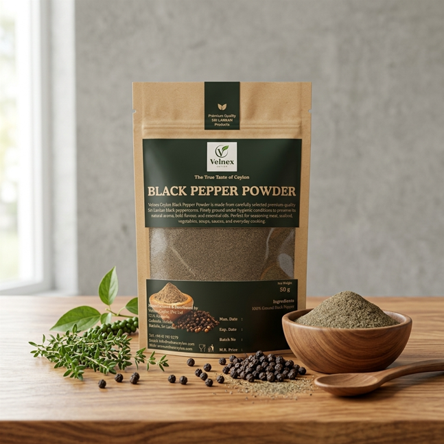 Premium Ceylon Black Pepper Powder | 100% Pure Sri Lankan Pepper