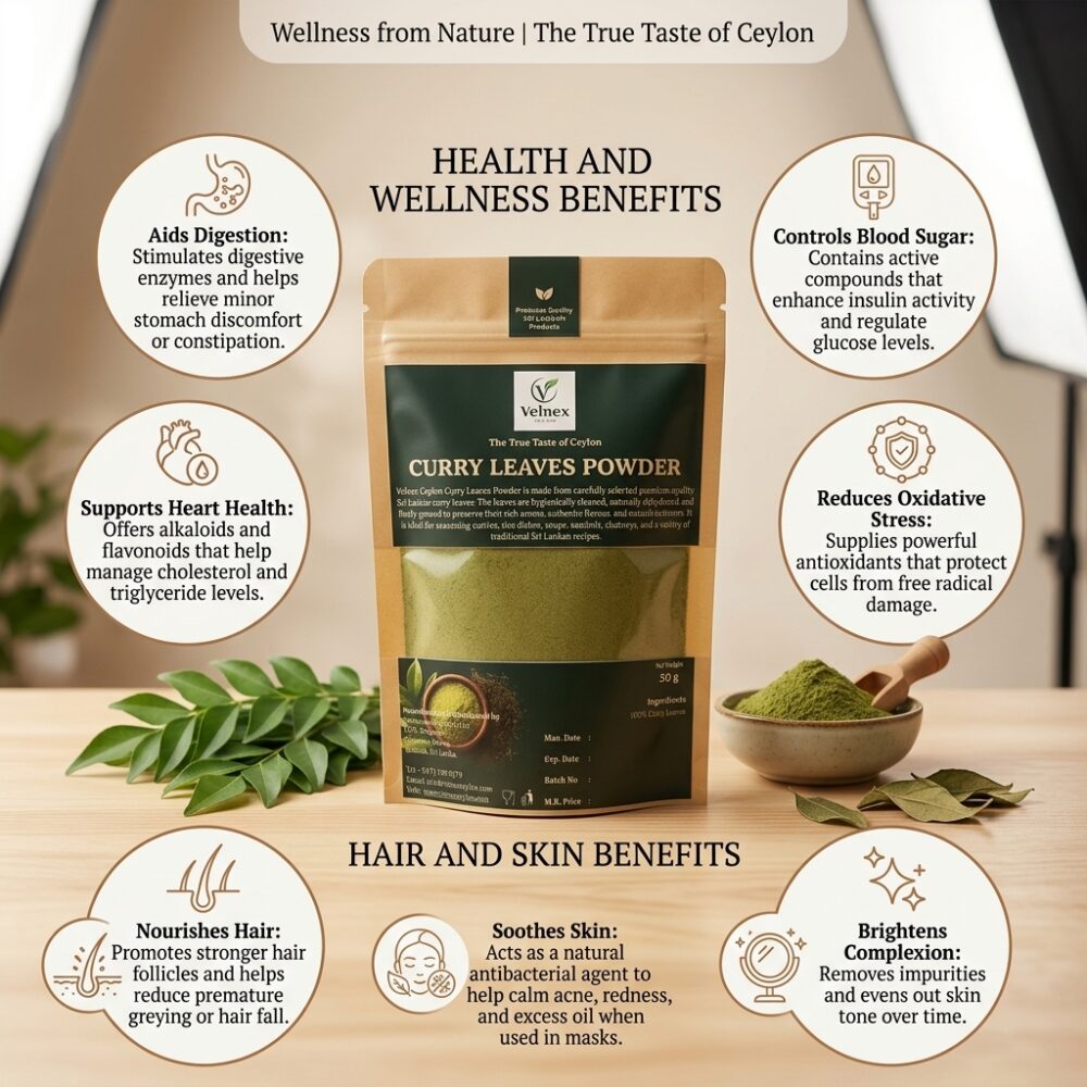 Premium Ceylon Curry Leaves Powder | 100% Pure Sri Lankan Curry Leaves