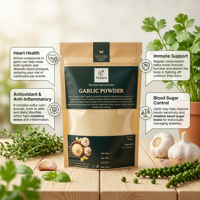 Premium Ceylon Garlic Powder| 100% Pure Sri Lankan Garlic