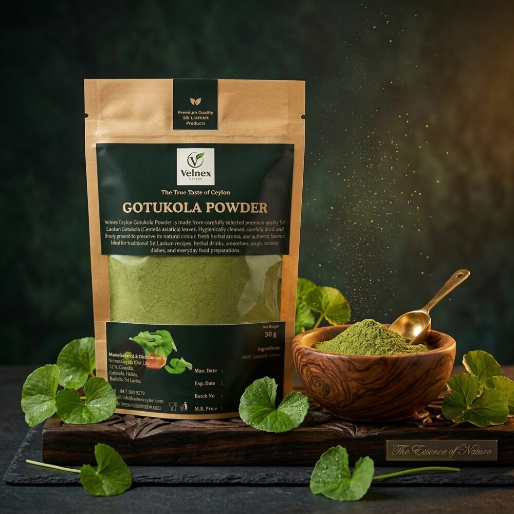 Premium Ceylon Gotukola Powder (Centella asiatica Powder) | 100% Pure Sri Lankan Gotukola Leaves (Centella asiatica Leaves)