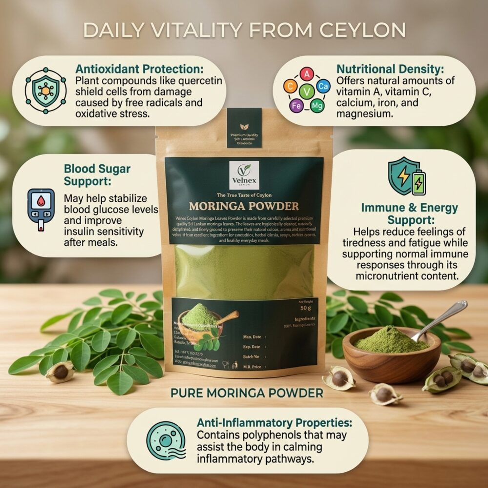 Premium Ceylon Moringa Leaves Powder | 100% Pure Sri Lankan Moringa Leaves